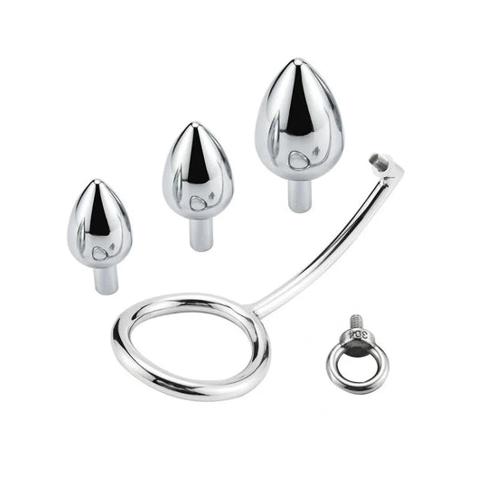 Set 4663 Steel DiscreetChoice Ring with Anal Stainless Hook Cock 0122